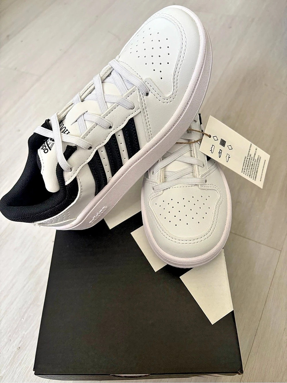 adidas Hoops Classic EL C US 13.5K White & Black NWT